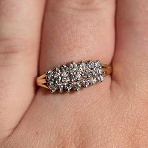 Vintage 18k Gold Real Diamond Ring